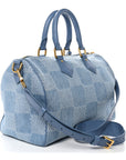 Damier Denim 3D Speedy Bandouliere 30 Denim Blue