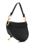 Grained Calfskin Saddle Bag Black