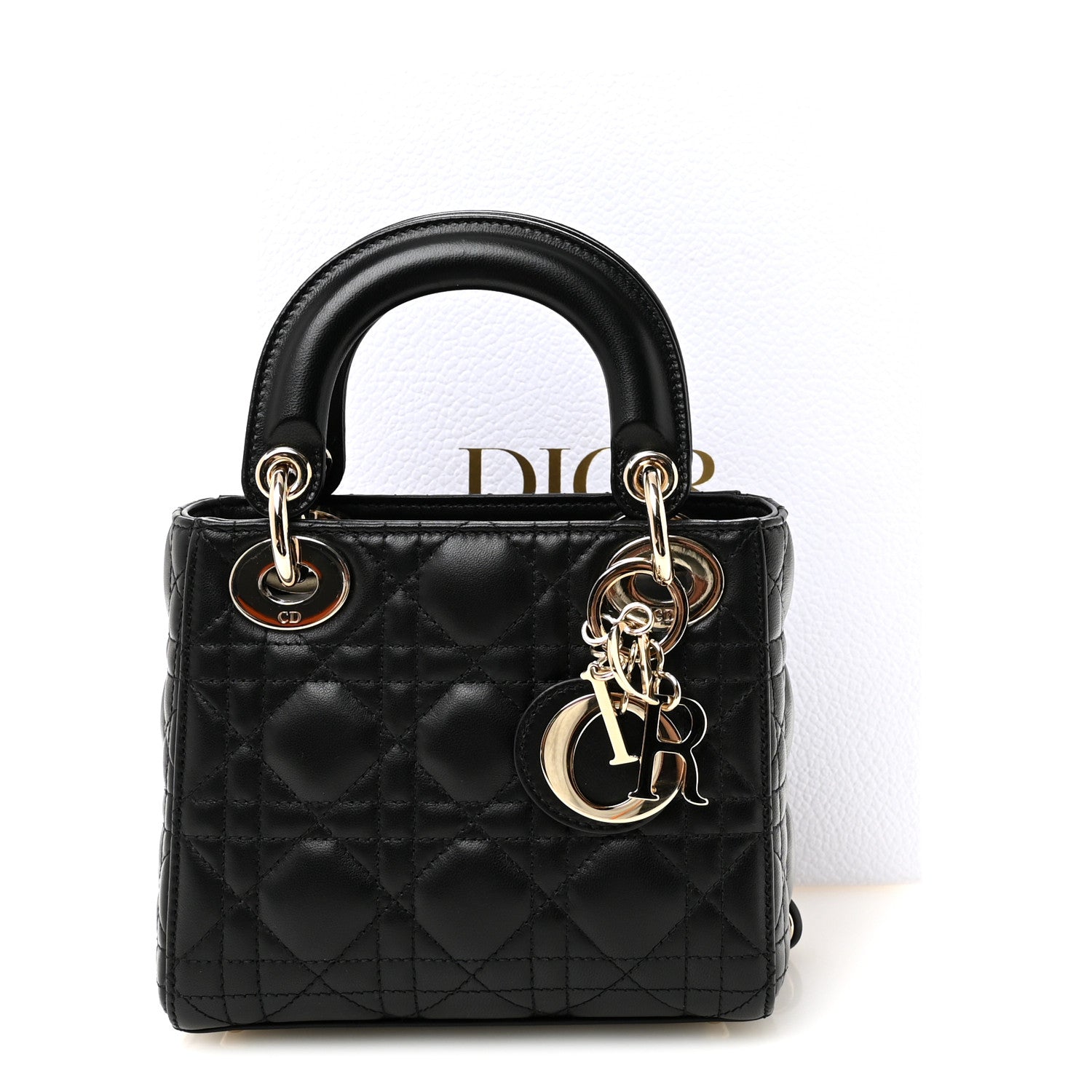 Lambskin Cannage Mini Lady D1OR Black