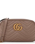 Calfskin Matelasse Small GG Marmont Chain Shoulder Bag Porcelain Rose
