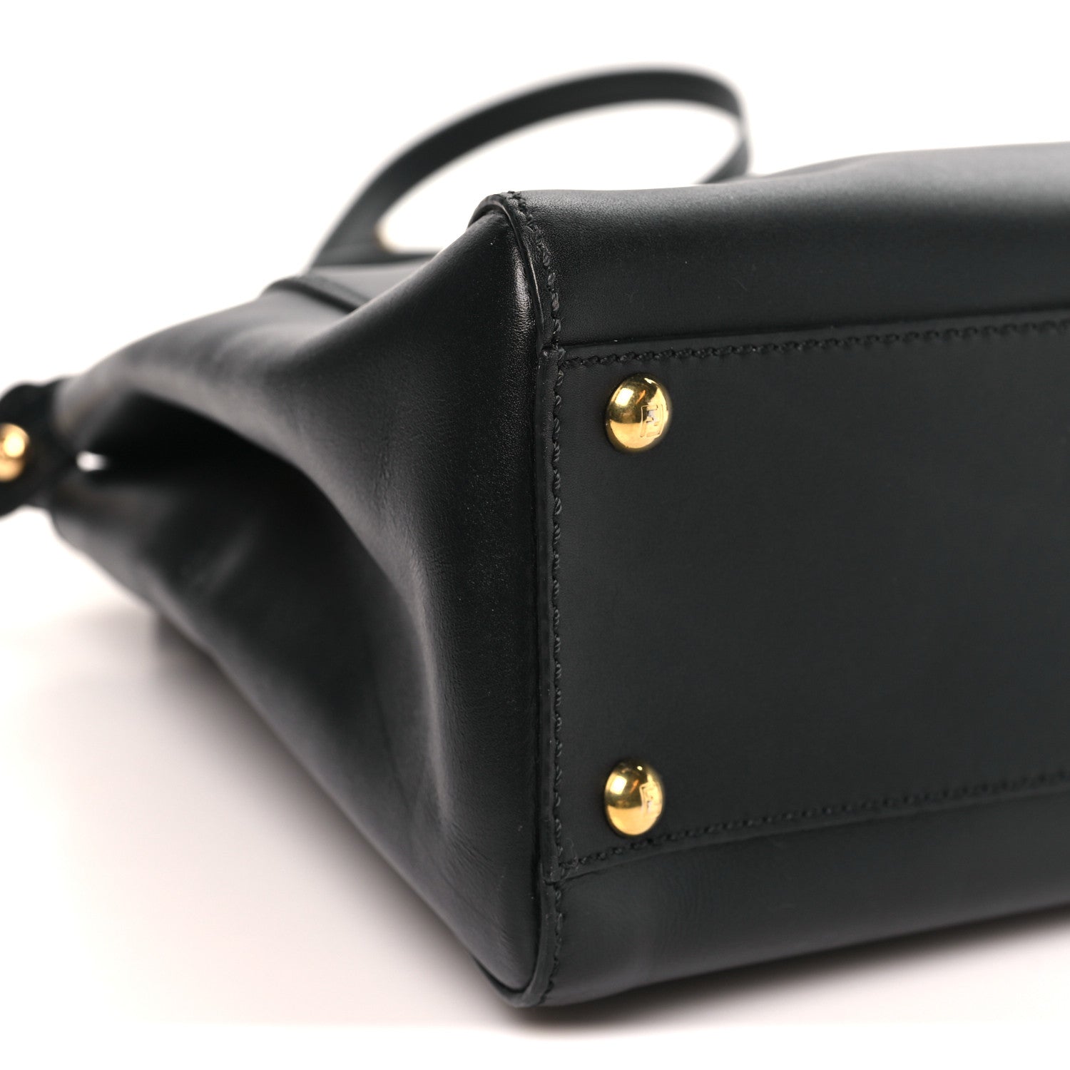 Vitello Morgan Shiny Nappa Medium Peekaboo Iconic Satchel Black Rosa Plaster