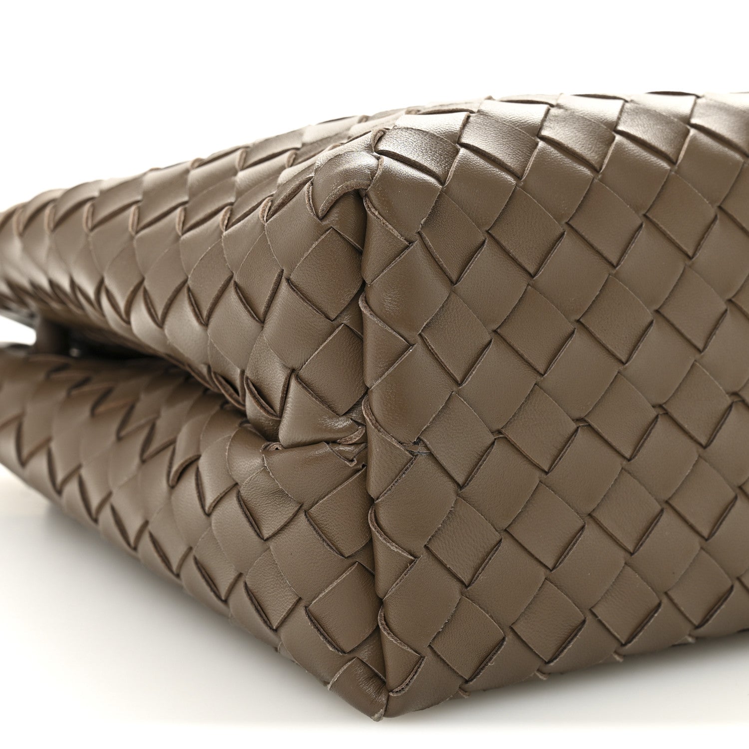 Nappa Intrecciato Medium Andiamo Shoulder Bag Taupe Grey