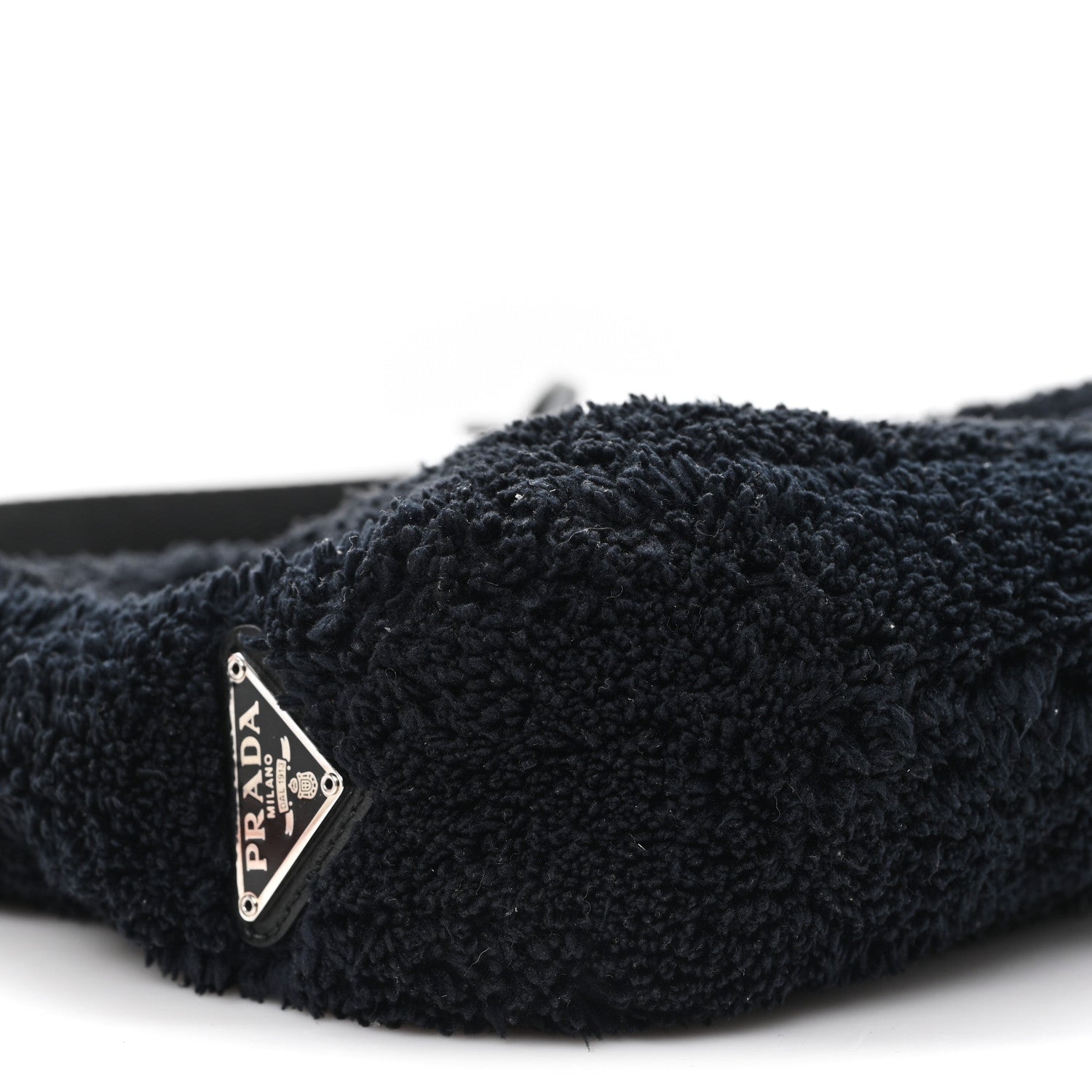Terry Cloth Mini Re-Edition 2000 Bag Black White