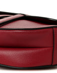 Grained Calfskin Saddle Bag Red