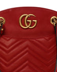 Calfskin Matelasse Medium GG Marmont Open Top Shoulder Bag Hibiscus Red