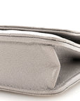 Caviar Quilted Studded CC Wallet On Chain WOC Grey