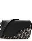 Grained Calfskin Oblique Saddle Messenger Black