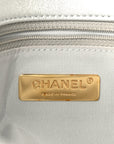 Metallic Lambskin Quilted Medium CHNL 19 Flap Silver