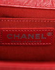 Aged Calfskin Chevron Quilted Medium Jacket Boy Flap Red