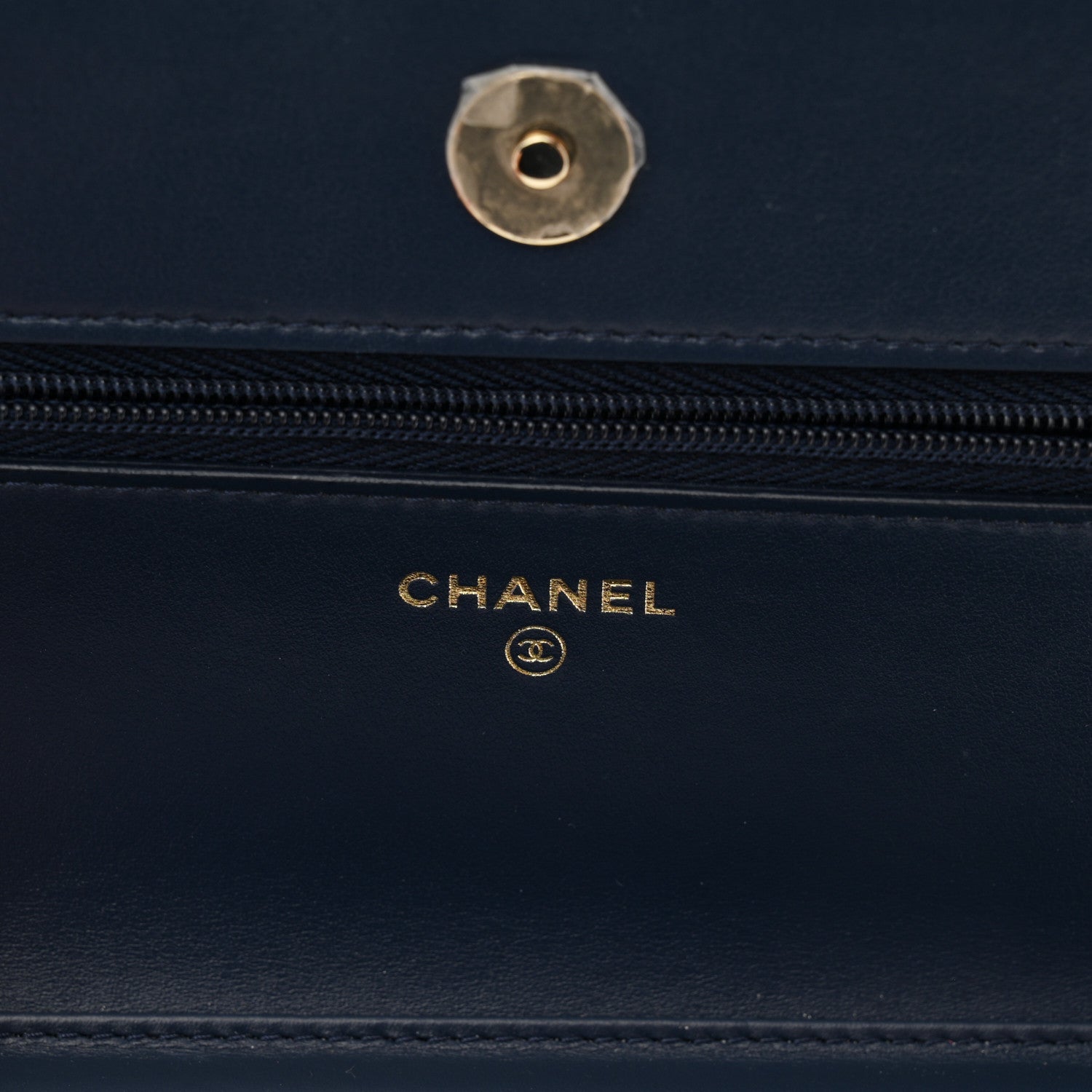 Denim Printed Wallet On Chain WOC Dark Blue