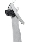 French Calfskin Maxi Intrecciato Arco 33 Black