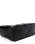Goatskin Quilted Large CHNL 19 Flap Black