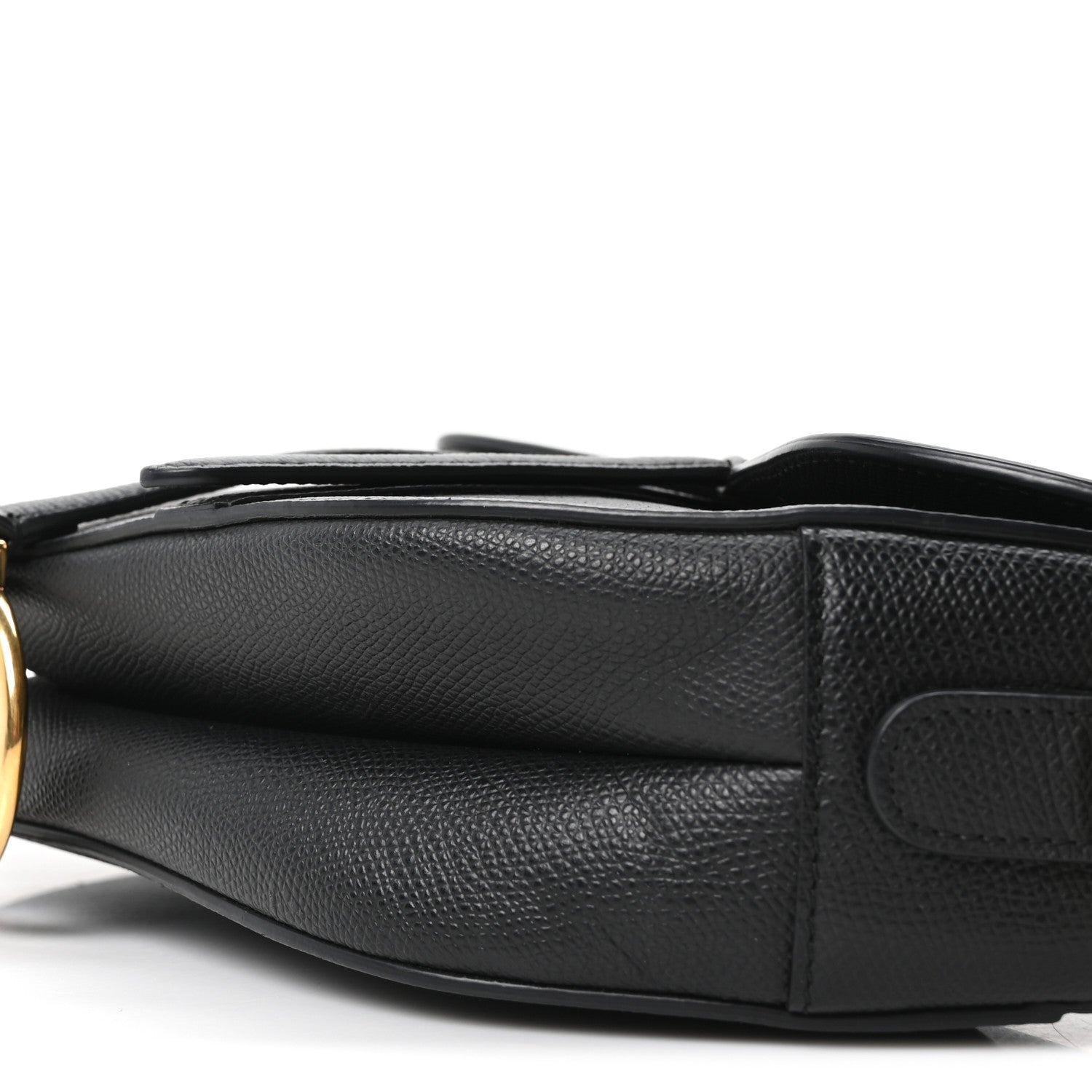 Grained Calfskin Saddle Bag Black