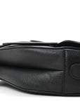 Grained Calfskin Saddle Bag Black