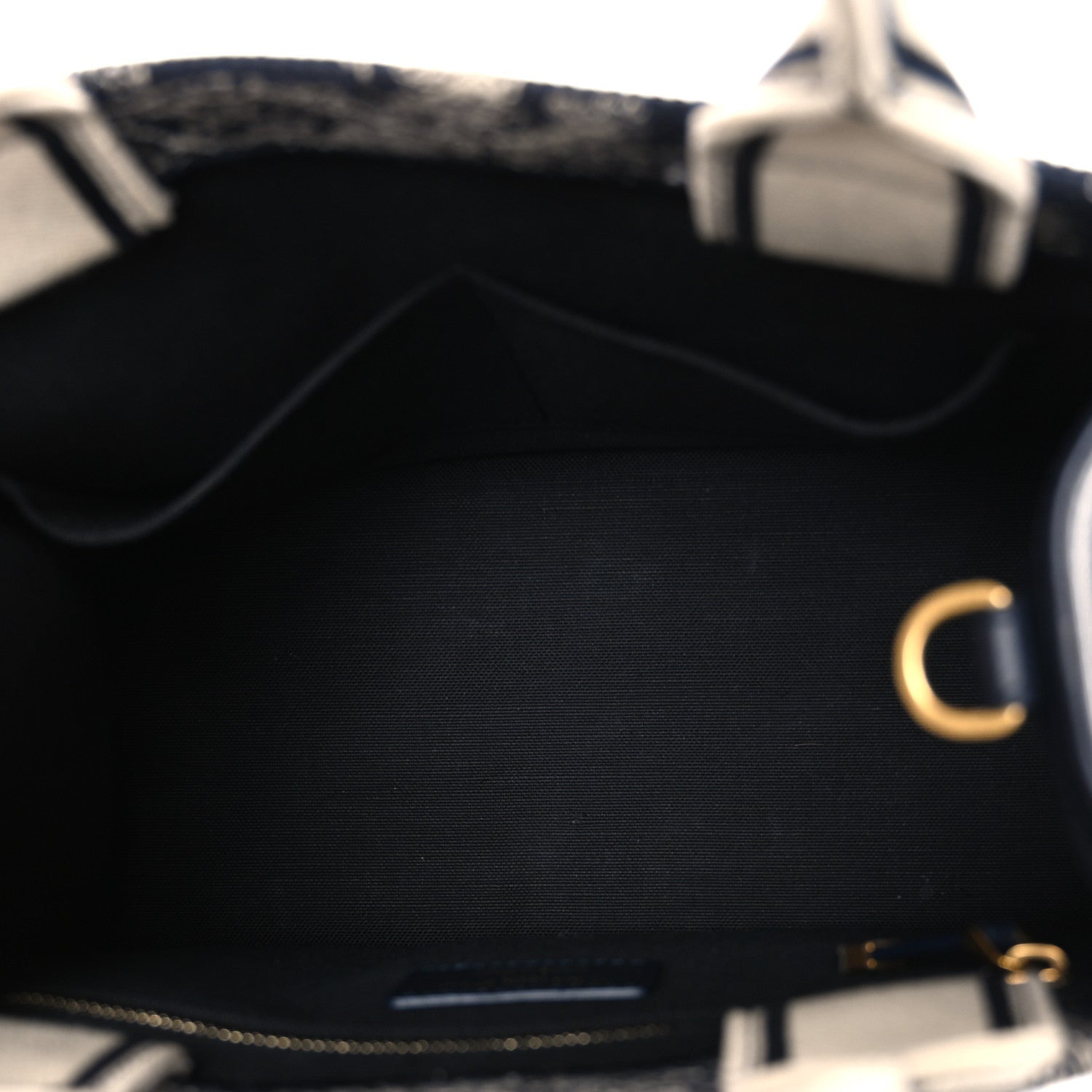 Calfskin D1ORiviera Toile De Jouy Small Book Tote With Strap Blue Multicolor
