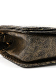 Cracked Metallic Calfskin Quilted Medium Boy Flap Gold