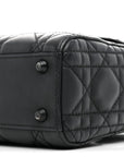 Ultra Matte Calfskin Cannage Mini Lady D1OR Black