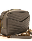 Calfskin Matelasse Monogram Mini Lou Camera Bag Greyish Brown