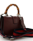 Dollar Calfskin Crystal Web Mini Dionysus Bamboo Top Handle Bag Vintage Bordeaux Black Diamond