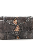 Metallic Snakeskin Jumbo Double Flap Blue