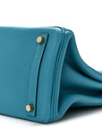 Taurillon Clemence Birkin 30 Turquoise