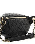 Caviar Quilted Filigree Waist Bag Black