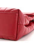 Calfskin Y Quilted Monogram Medium Loulou Chain Satchel Lipstick Red