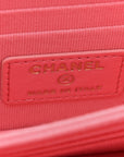 Lambskin Quilted Mini Trendy CC Wallet On Chain WOC Pink