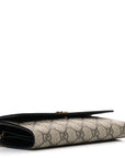 Dollar Calfskin GG Supreme Monogram Petite GG Marmont Wallet Chain Bag Black Beige Ebony