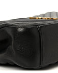 Sheepskin Matelasse Chevron Monogram Large College Satchel Black