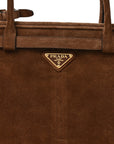 Suede Large Bonnie Shoulder Bag Cacao
