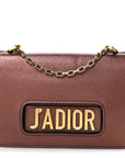 Metallic Calfskin J'AD1OR Chain Flap Bag Noisette