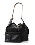Caviar Quilted Medium CHNL 25 Handbag Black