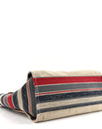 Striped Canvas Medium Deauville Tote Beige