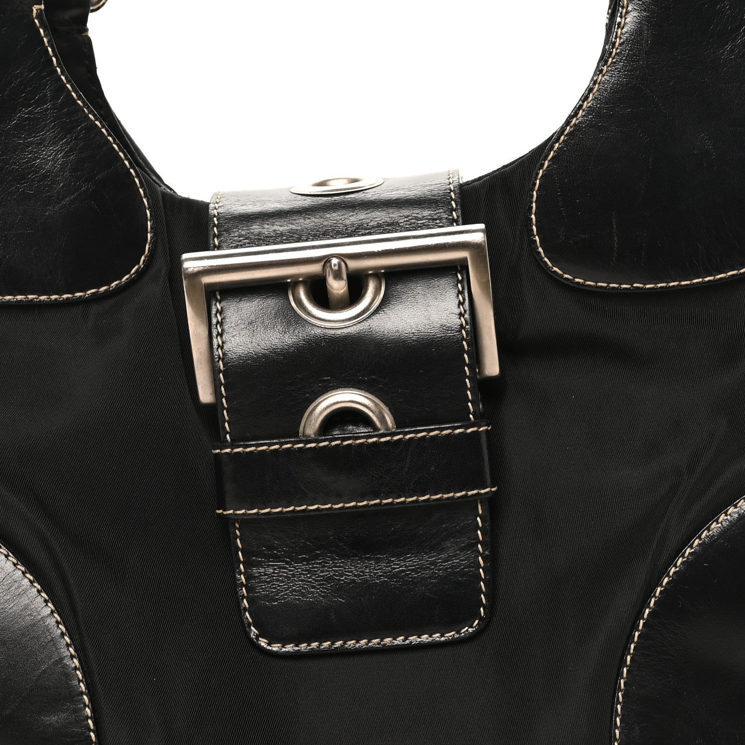 Tessuto Nylon Moon Shoulder Bag Black