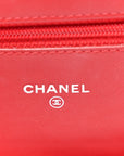 Patent Quilted Brilliant Wallet On Chain WOC Red