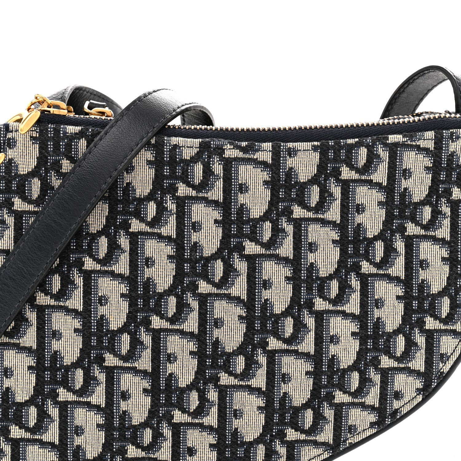 Oblique Saddle Pouch With Strap Navy Blue