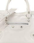 Agneau Arena Silver Hardware Small Le City Optic White