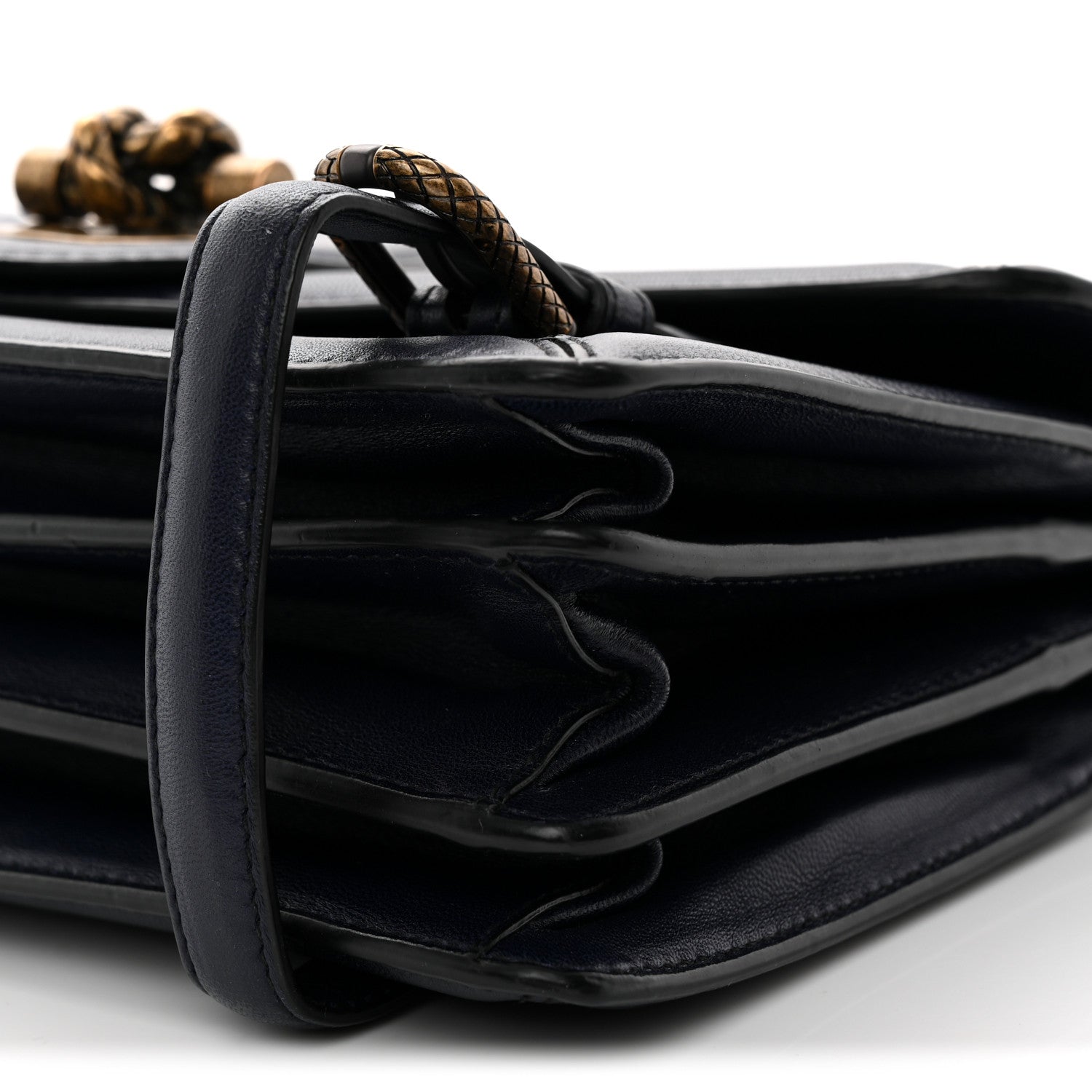 French Calfskin Intrecciato City Knot Bag Sapphire