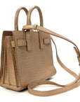 Calfskin Crocodile Embossed Nano Sac De Jour Brown