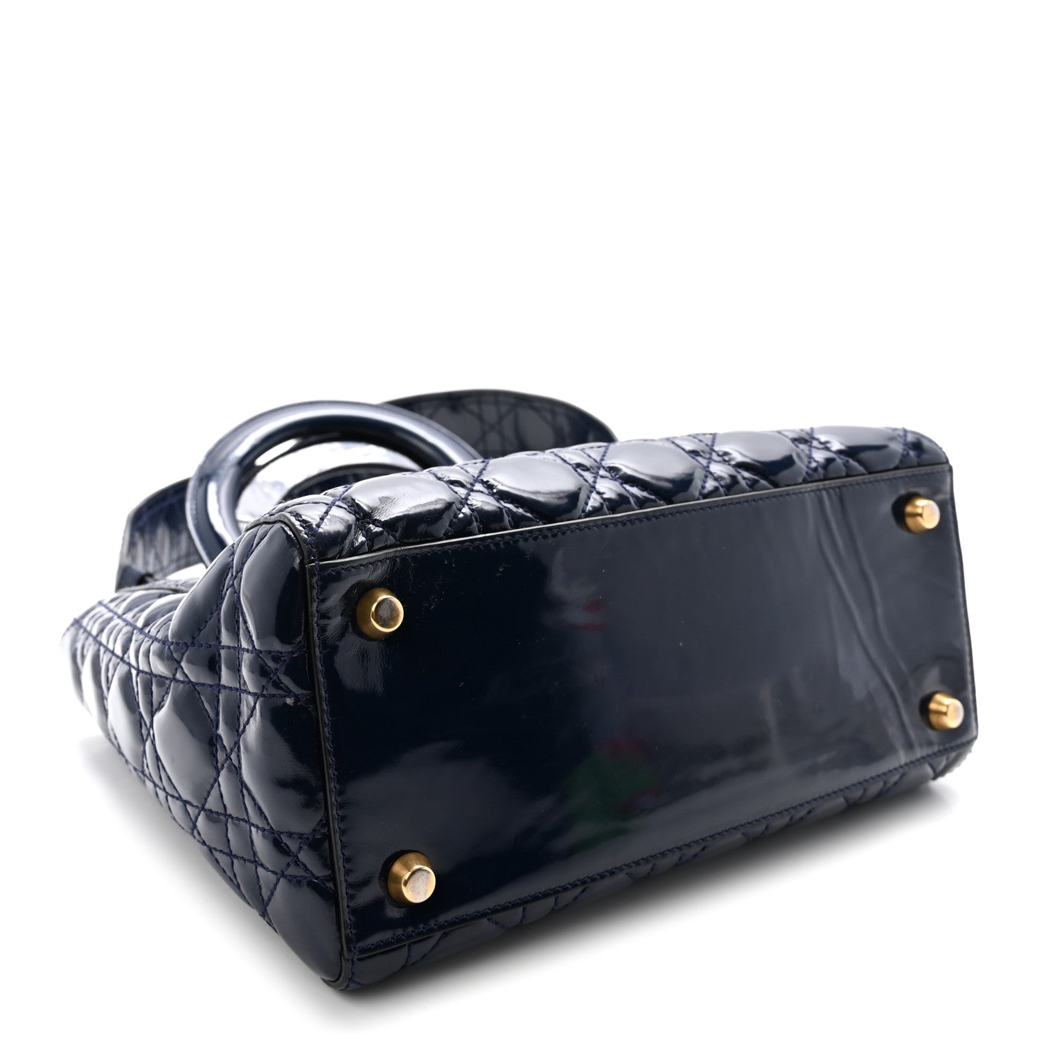 Patent Cannage Medium Supple Lady D1OR  Navy Blue
