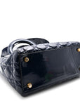 Patent Cannage Medium Supple Lady D1OR  Navy Blue