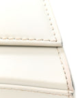 Shiny Box Calfskin Tonal B Hourglass Stretch Top Handle Bag White