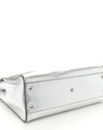 Vitello Catalan Mirror Medium Peekaboo Iconic Satchel Argento