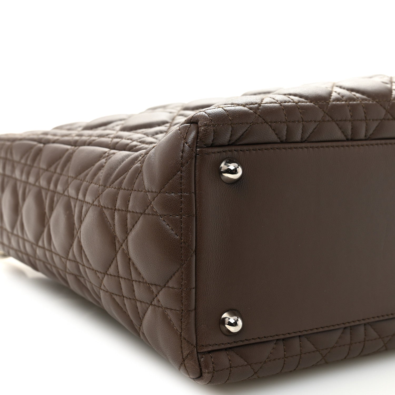 Lambskin Cannage Large Lady D1OR Brown