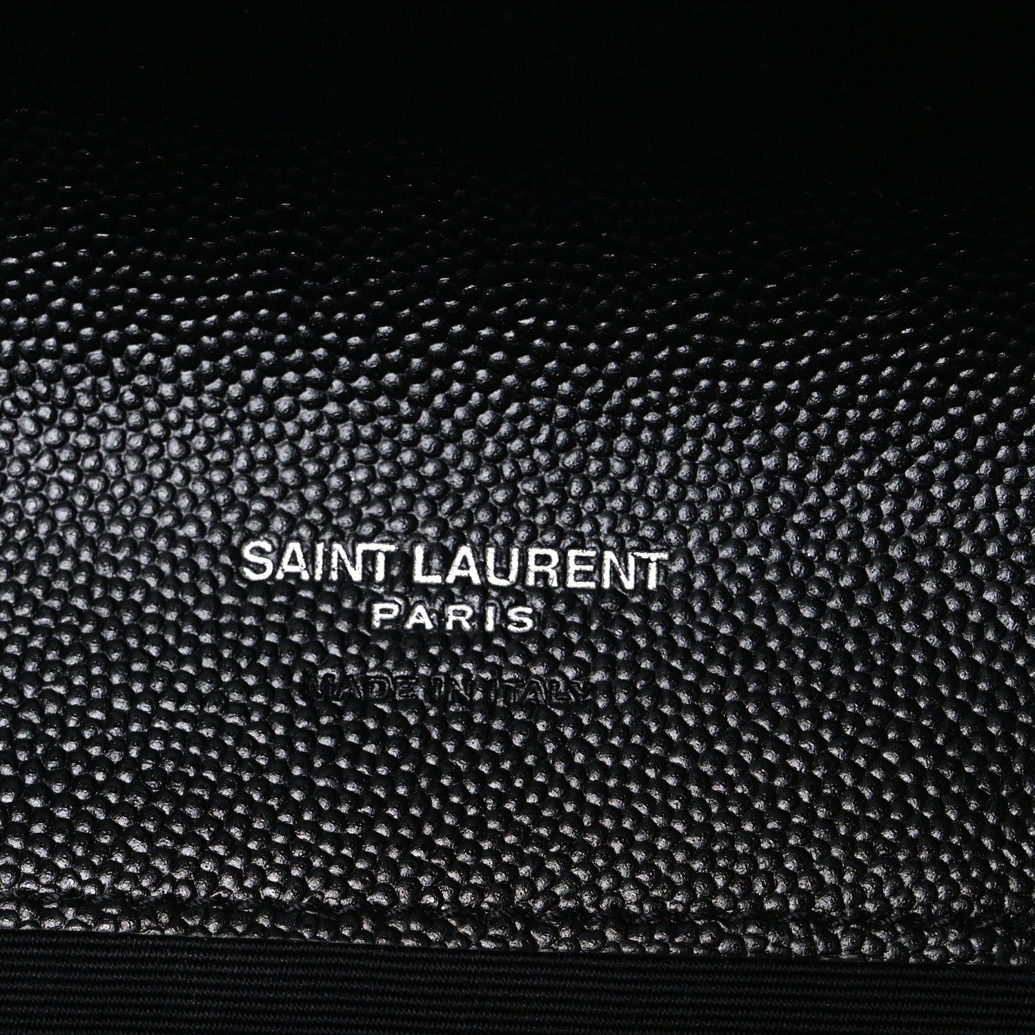 Grain De Poudre Matelasse Chevron Monogram Envelope Clutch Black