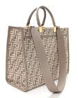 Chenille Vitello Cher FF Medium FNDI Sunshine Shopper Tote Tortora