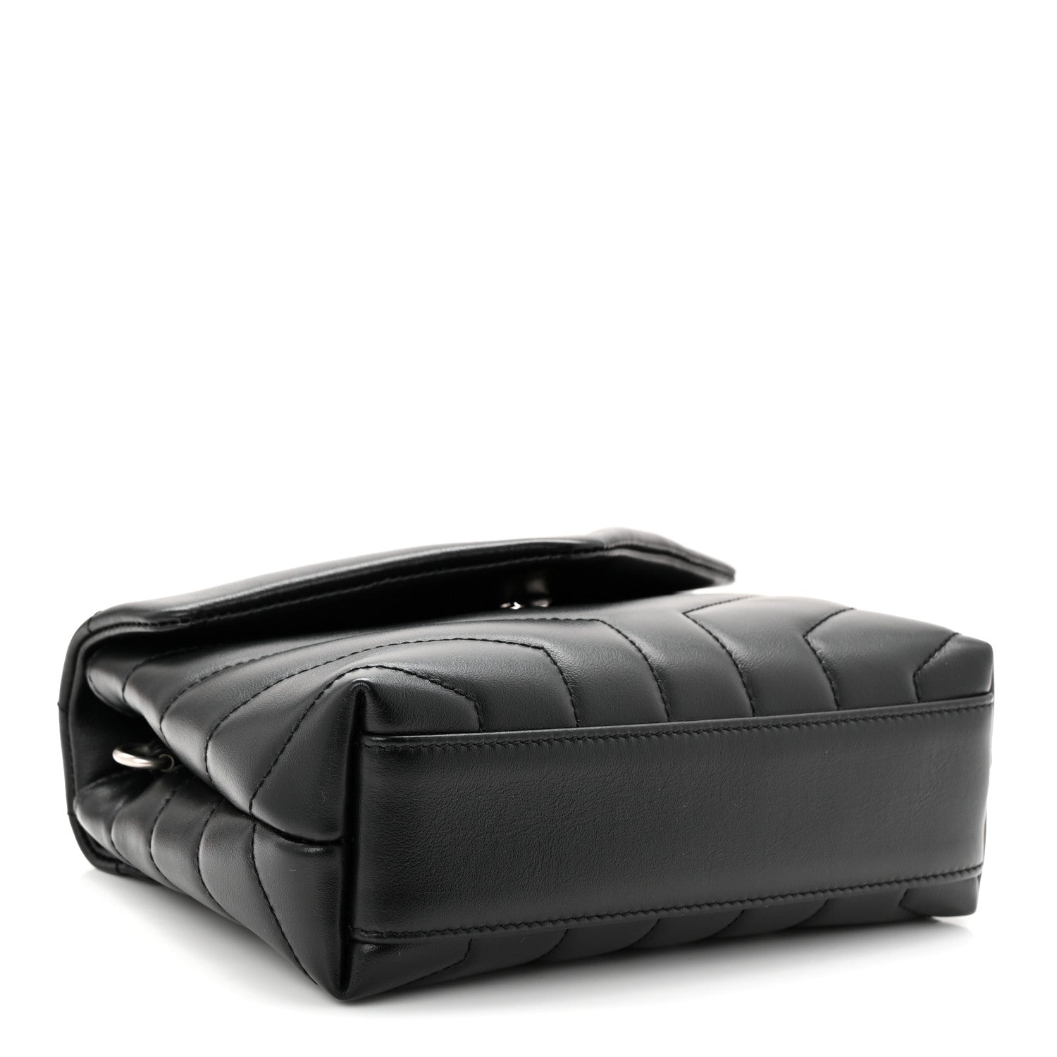 Calfskin Y Quilted Monogram Toy Loulou Crossbody Bag Black