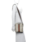 GG Supreme Monogram Web Small Ophidia Slingbag Beige Ebony New Acero