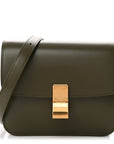 Box Calfskin Teen Classic Box Flap Bag Dark Olive